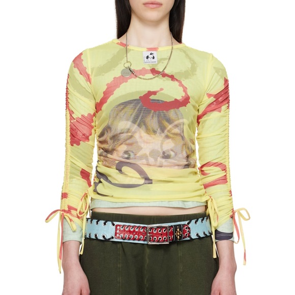 【CHOPOVA LOWENA】 Ballast Long Sleeve Top Chopova Lowena | Tops | Chopova Lowenagreen Yellow Sam Cat Ballast